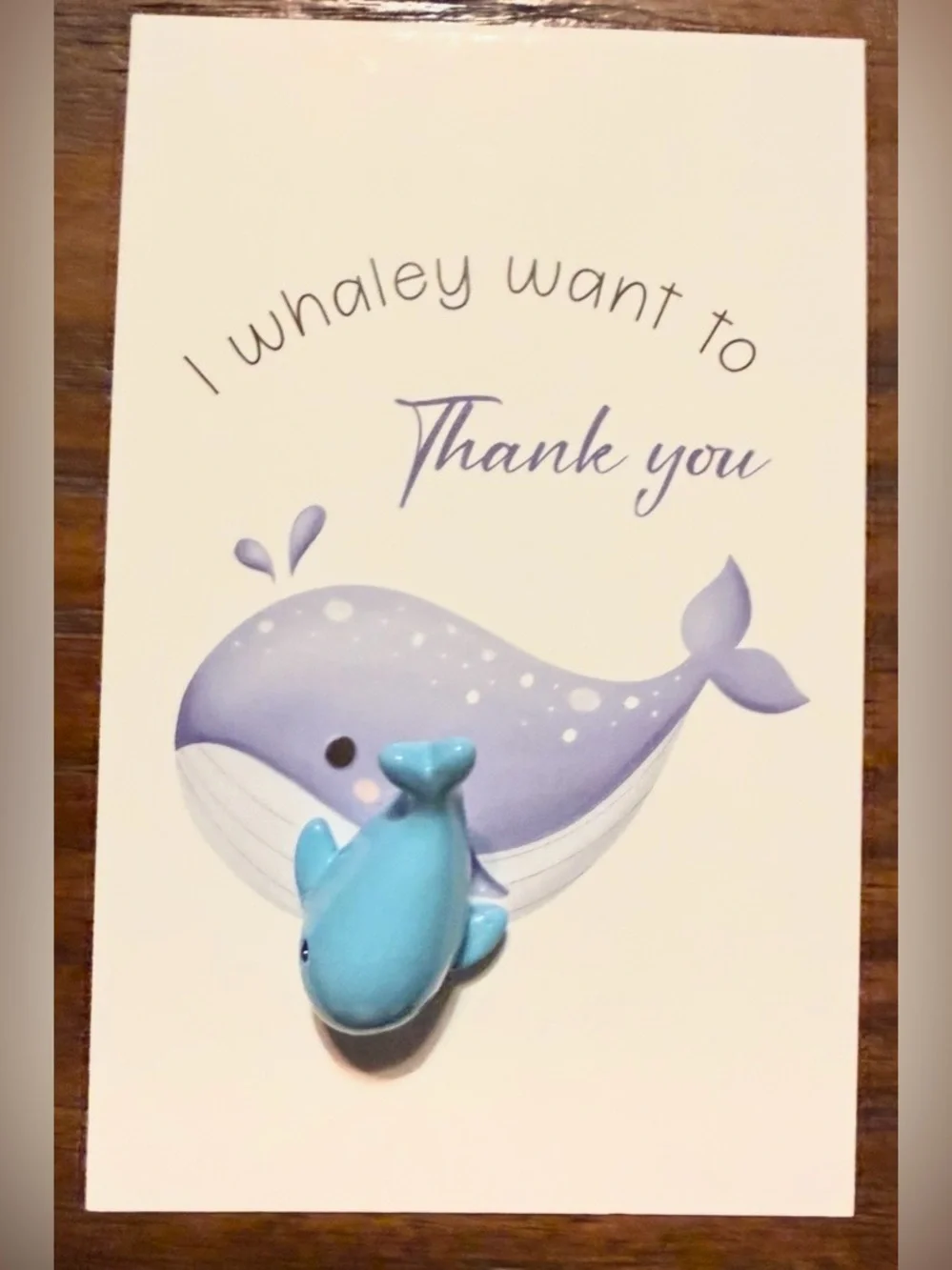 $2 Blue Whale Thank You Card SET $2 WITH any $10 ORDER OR MORE